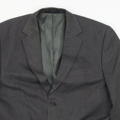 George Mens Grey Striped  Jacket Suit Jacket Size L