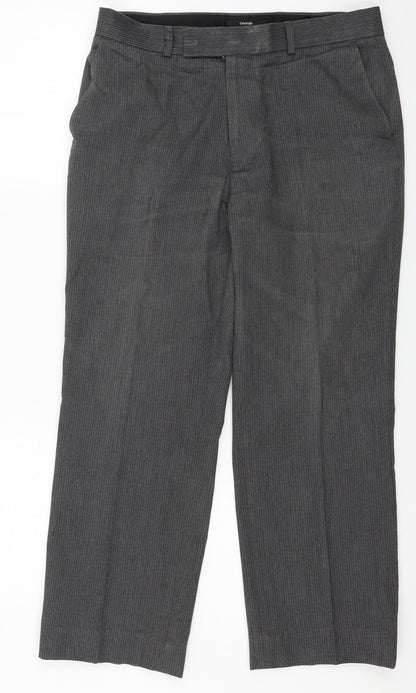 George Mens Grey Striped  Trousers  Size 32 in L29 in