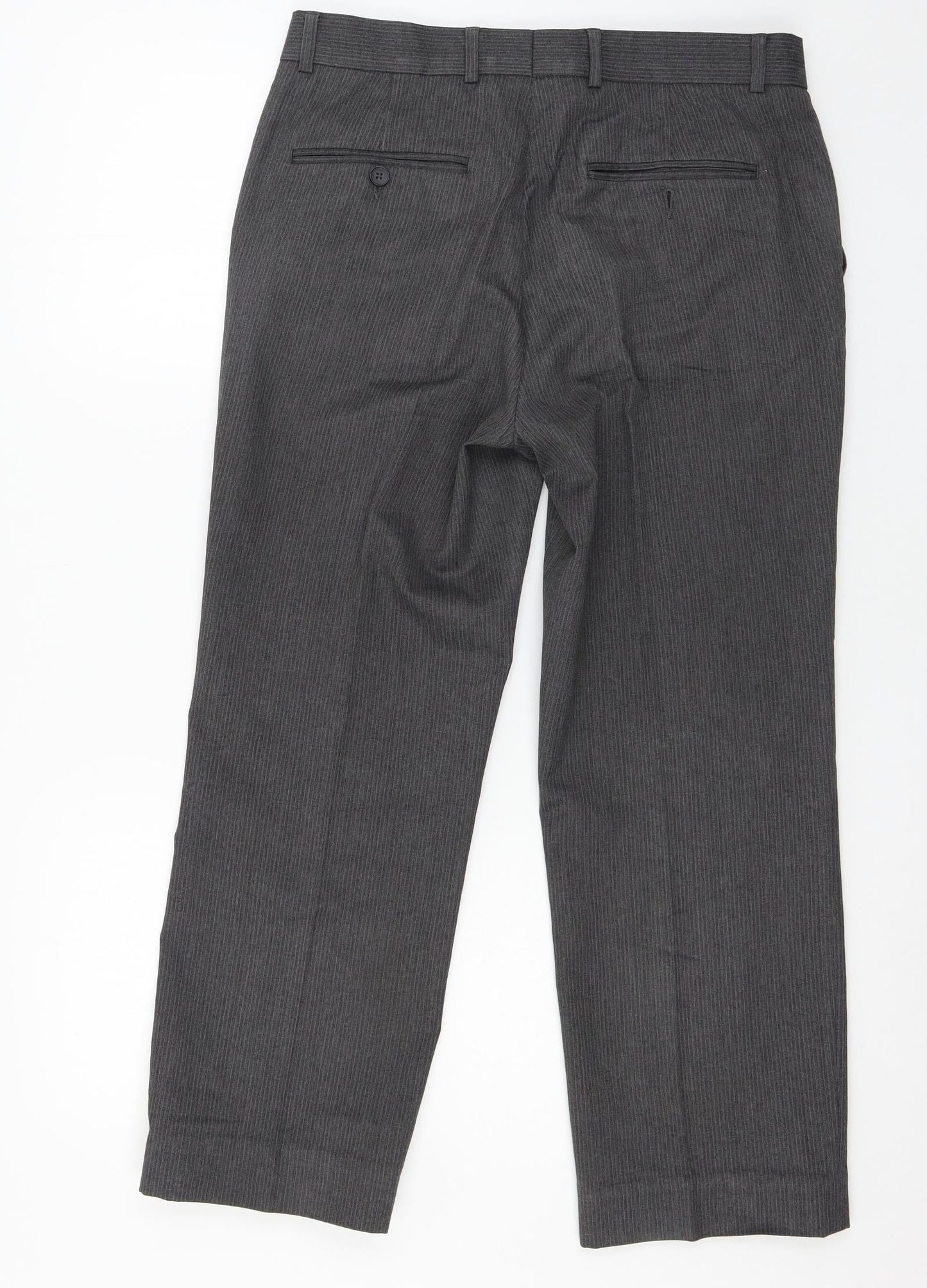 George Mens Grey Striped  Trousers  Size 32 in L29 in