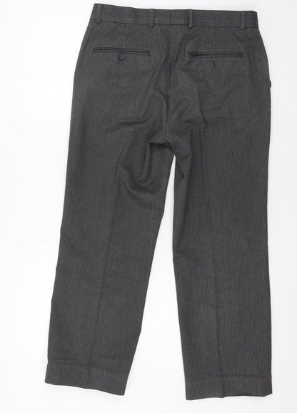 George Mens Grey Striped  Trousers  Size 32 in L29 in