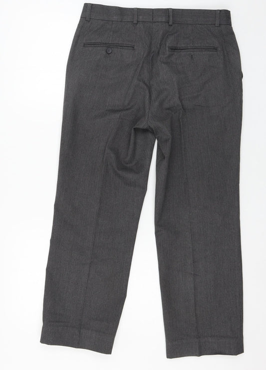 George Mens Grey Striped  Trousers  Size 32 in L29 in