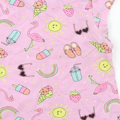 George Girls Pink Geometric Jersey Basic T-Shirt Size 18-24 Months  - Ice Cream