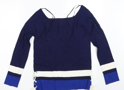 George Womens Blue Striped  Pullover Jumper Size 14