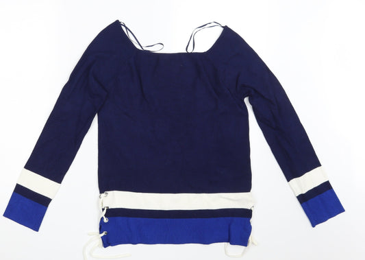 George Womens Blue Striped  Pullover Jumper Size 14