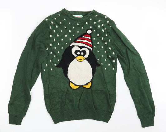 Cedar Wood State Mens Green Polka Dot  Pullover Jumper Size S  - Seasonal Christmas Festive Holiday