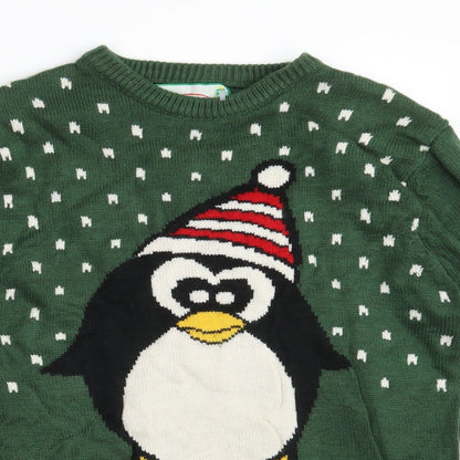 Cedar Wood State Mens Green Polka Dot  Pullover Jumper Size S  - Seasonal Christmas Festive Holiday