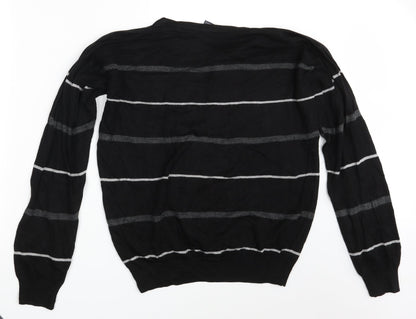 Apollon & Cakarli Mens Black Striped  Pullover Sweatshirt One Size