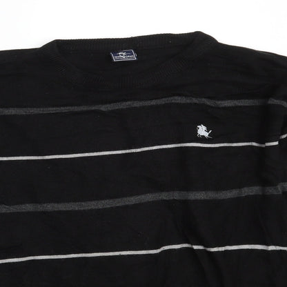 Apollon & Cakarli Mens Black Striped  Pullover Sweatshirt One Size