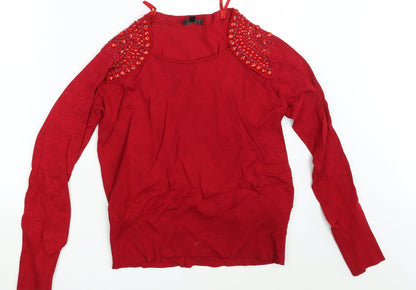 Womens UK Size L Casamia Red Pullover Jumper