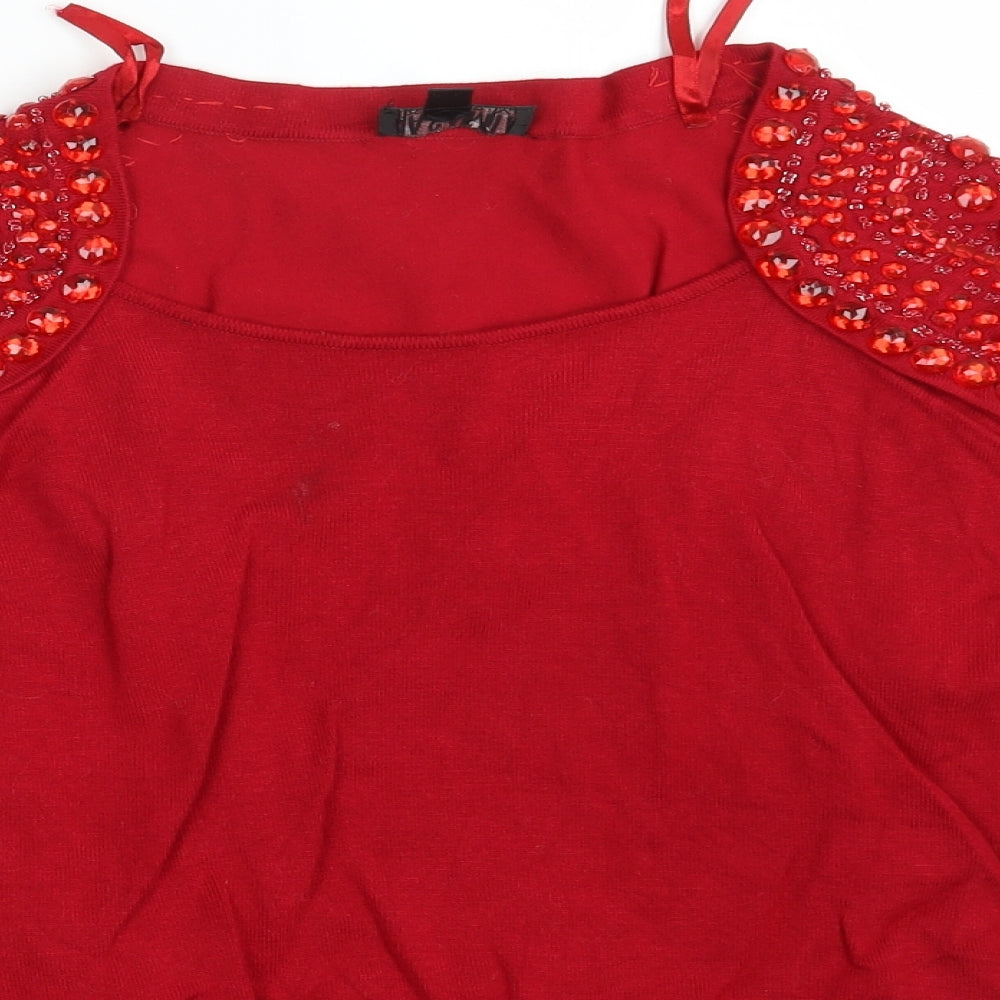 Womens UK Size L Casamia Red Pullover Jumper