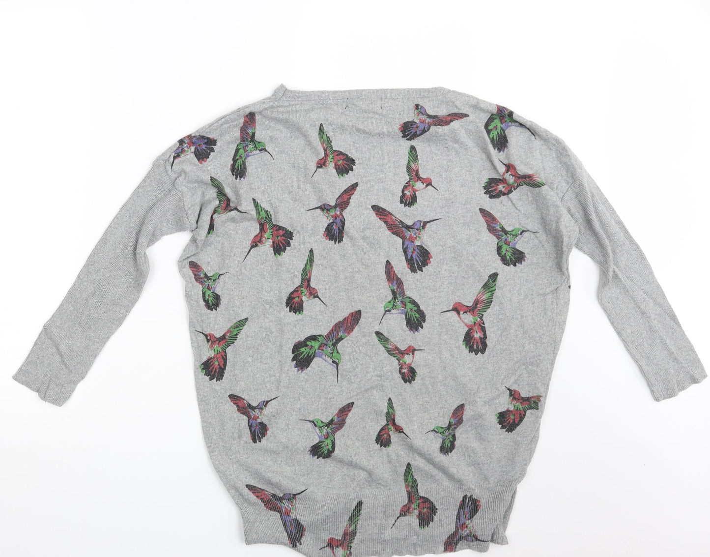 Ravi Famous Womens Grey Animal Print  Pullover Sweatshirt One Size