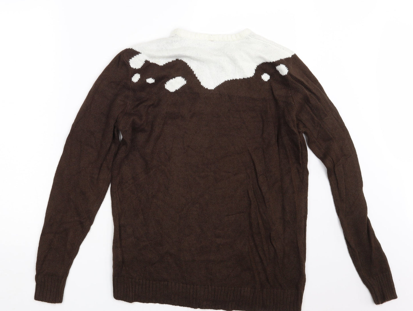 Saxnet Limited Mens Brown   Pullover Jumper Size S  - Seasonal Christmas Festive Holiday