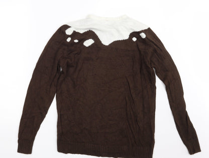Saxnet Limited Mens Brown   Pullover Jumper Size S  - Seasonal Christmas Festive Holiday