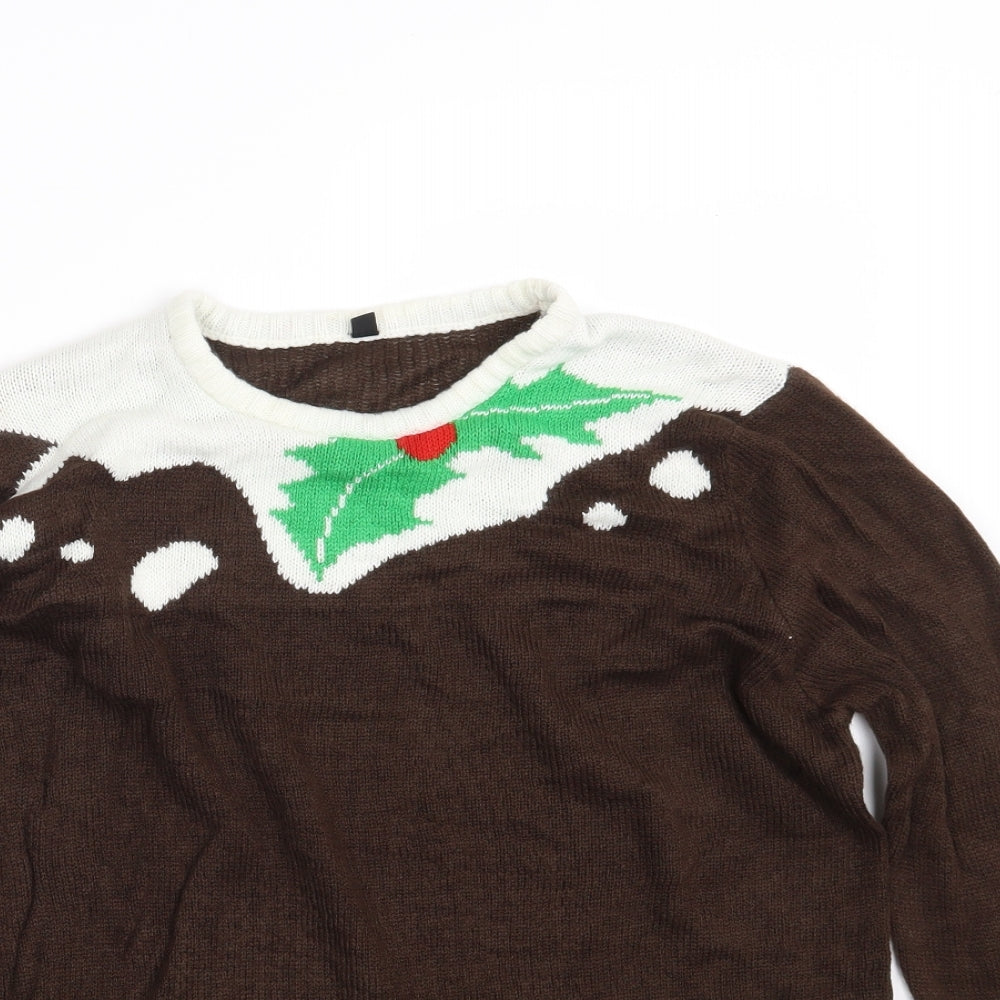 Saxnet Limited Mens Brown   Pullover Jumper Size S  - Seasonal Christmas Festive Holiday