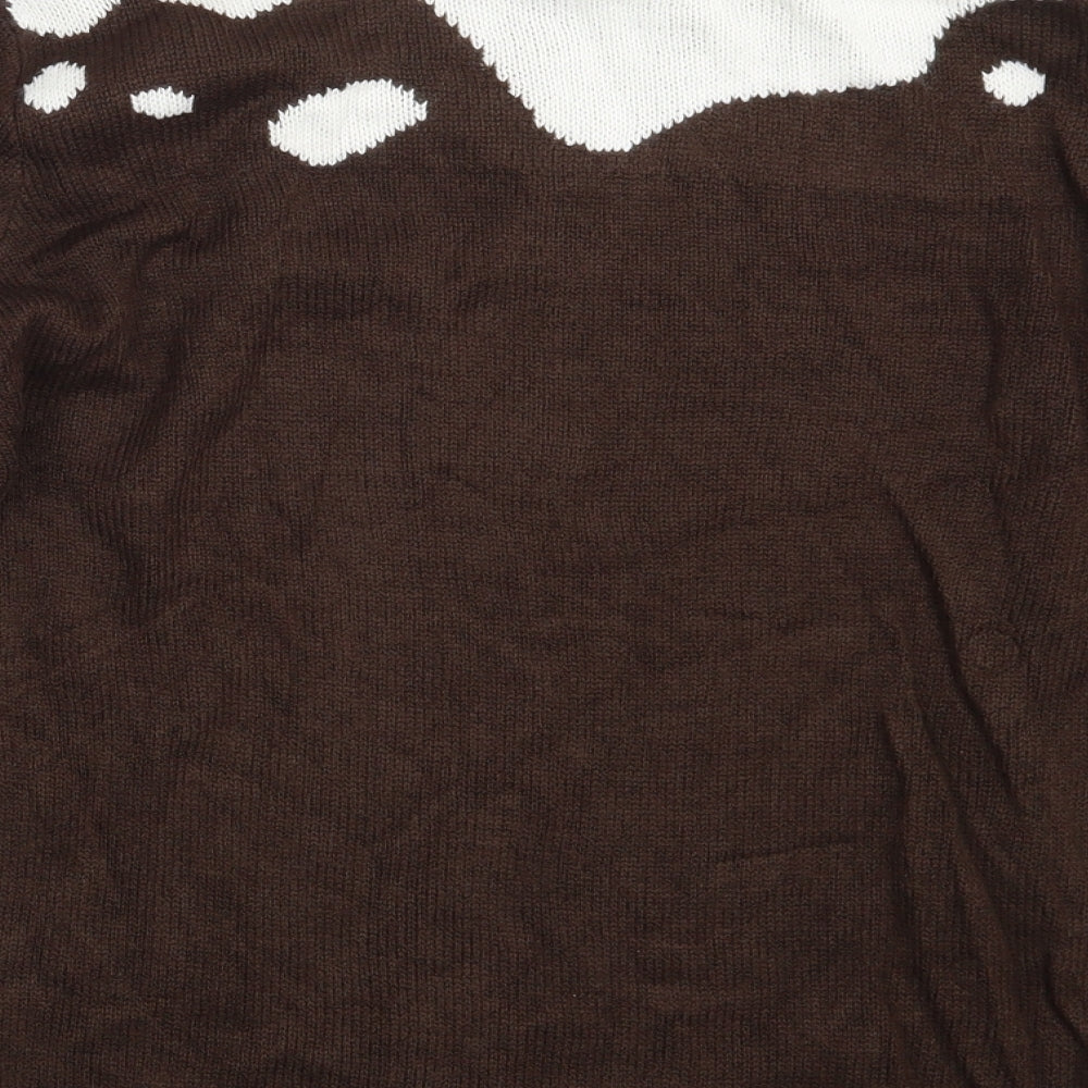 Saxnet Limited Mens Brown   Pullover Jumper Size S  - Seasonal Christmas Festive Holiday