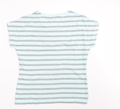 Viz A Viz  Womens Blue Striped  Pullover Sweatshirt Size 12
