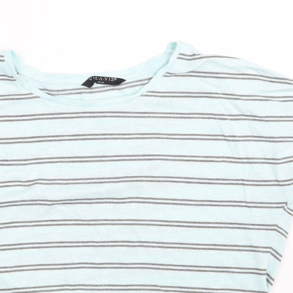 Viz A Viz  Womens Blue Striped  Pullover Sweatshirt Size 12