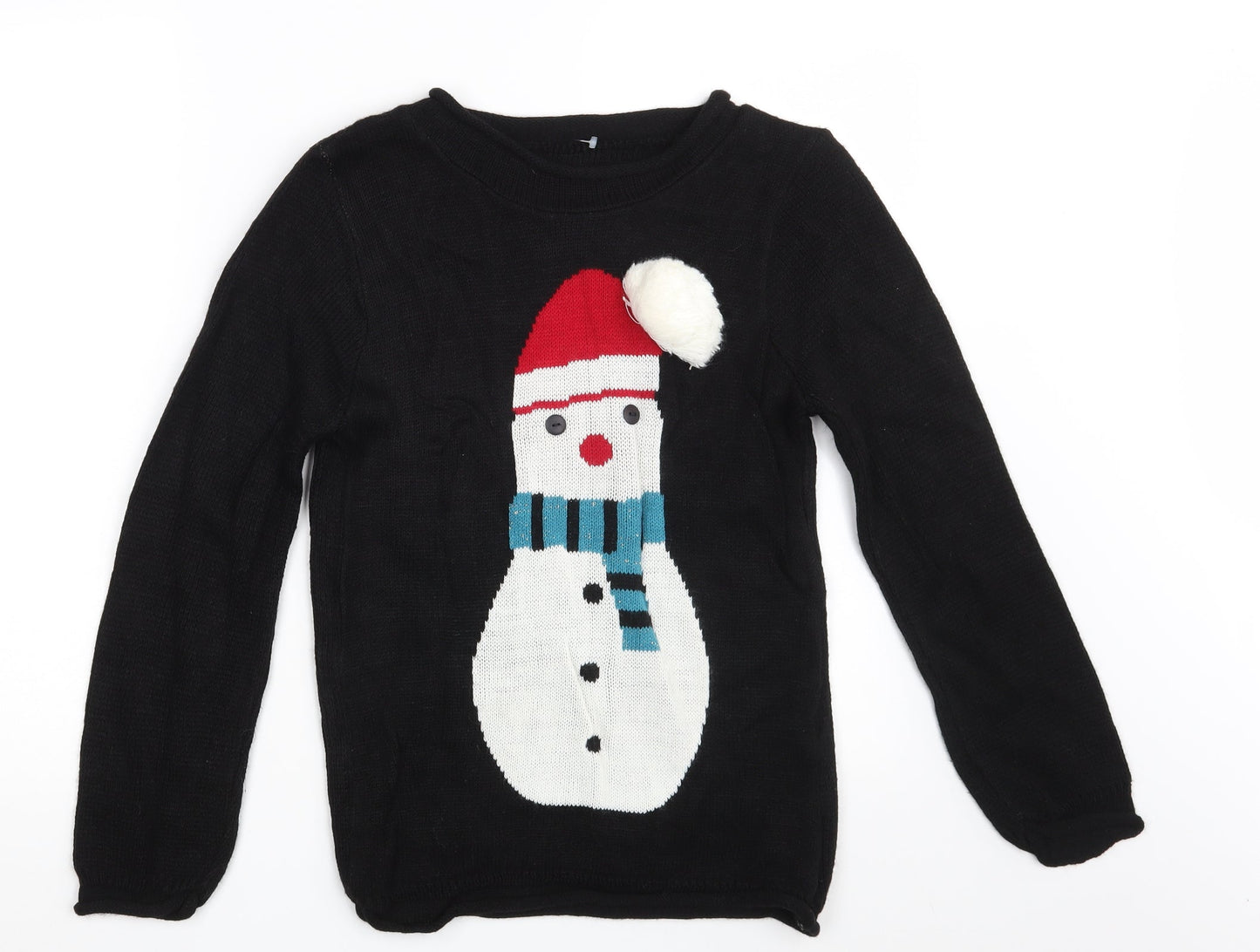 Womens UK Size One Size Preworn Black Pullover Jumper