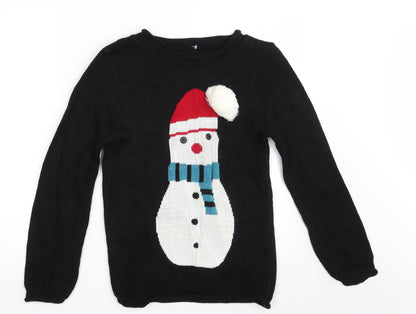 Womens UK Size One Size Preworn Black Pullover Jumper