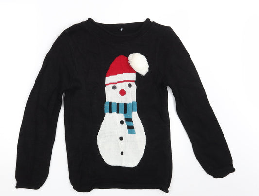 Womens UK Size One Size Preworn Black Pullover Jumper