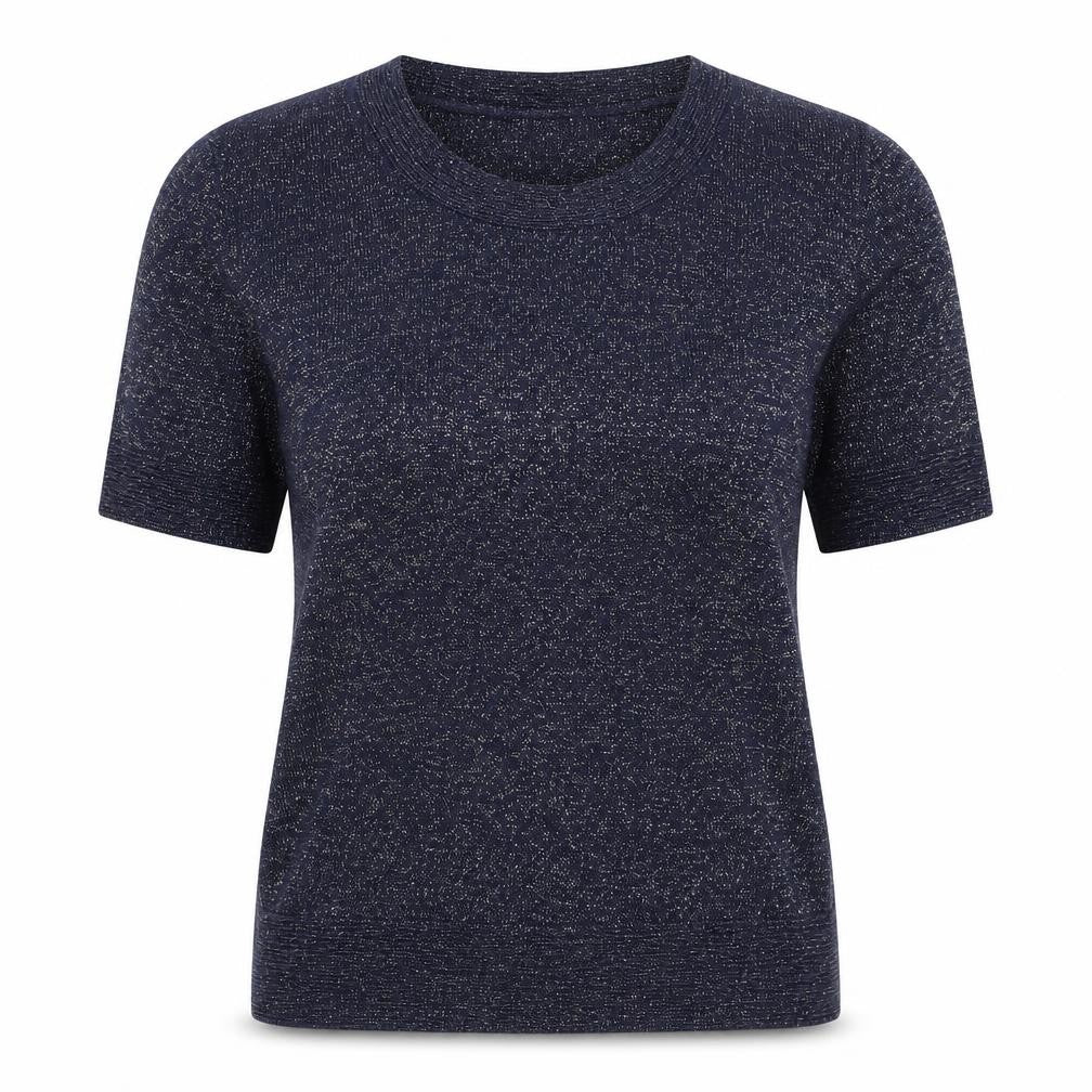 Front view of Roman women’s blue pullover sweatshirt, size M