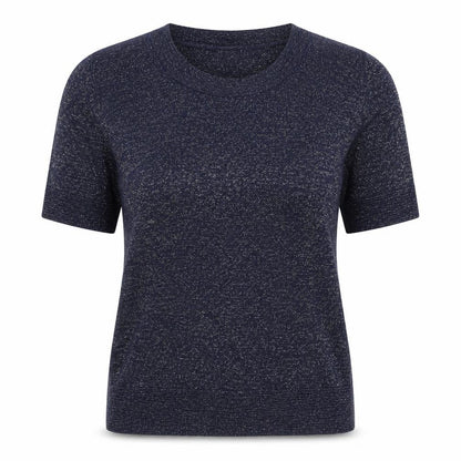 Front view of Roman women’s blue pullover sweatshirt, size M