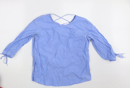 Womens UK Size 12 TOM TAILOR Blue Basic Blouse
