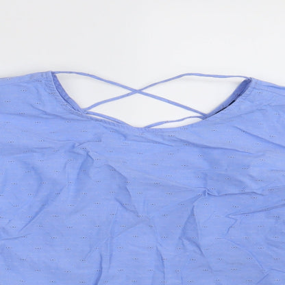 Womens UK Size 12 TOM TAILOR Blue Basic Blouse