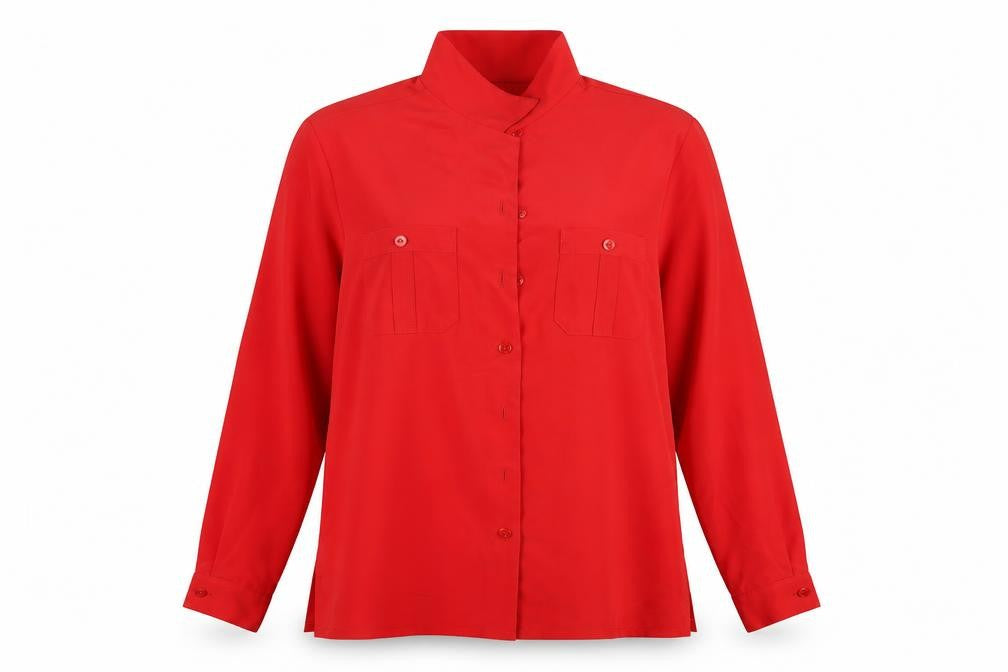 M&S Womens Red   Basic Button-Up Size 14