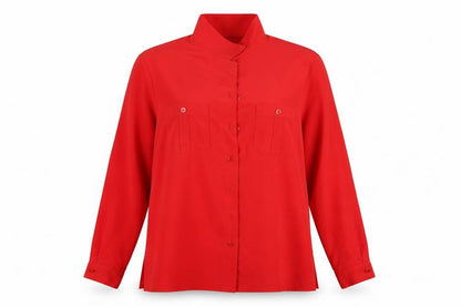 M&S Womens Red   Basic Button-Up Size 14