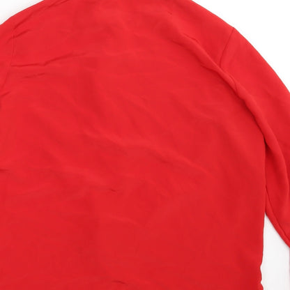 M&S Womens Red   Basic Button-Up Size 14