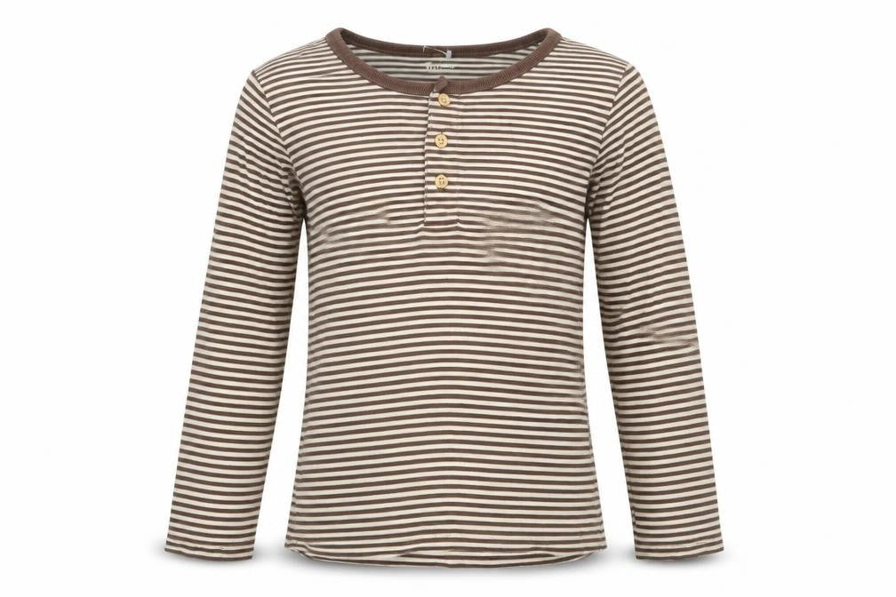 Tu Girls Brown Striped  Top Pyjama Top Size 6-7 Years