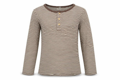 Tu Girls Brown Striped  Top Pyjama Top Size 6-7 Years