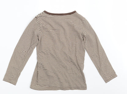 TU Girls Brown Striped  Top Pyjama Top Size 6-7 Years