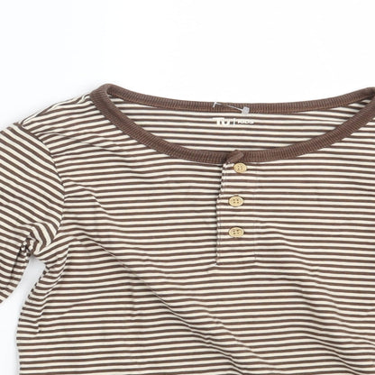 TU Girls Brown Striped  Top Pyjama Top Size 6-7 Years