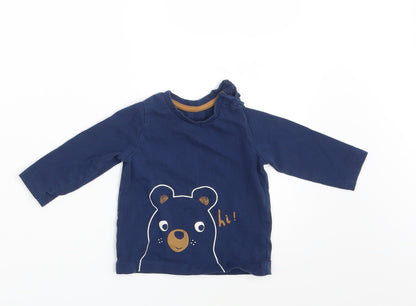 Matalan Girls Blue   Basic T-Shirt Size 6-9 Months