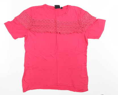 Womens UK Size 16 BEYOU Pink Basic T-Shirt