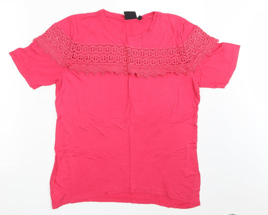 Womens UK Size 16 BEYOU Pink Basic T-Shirt