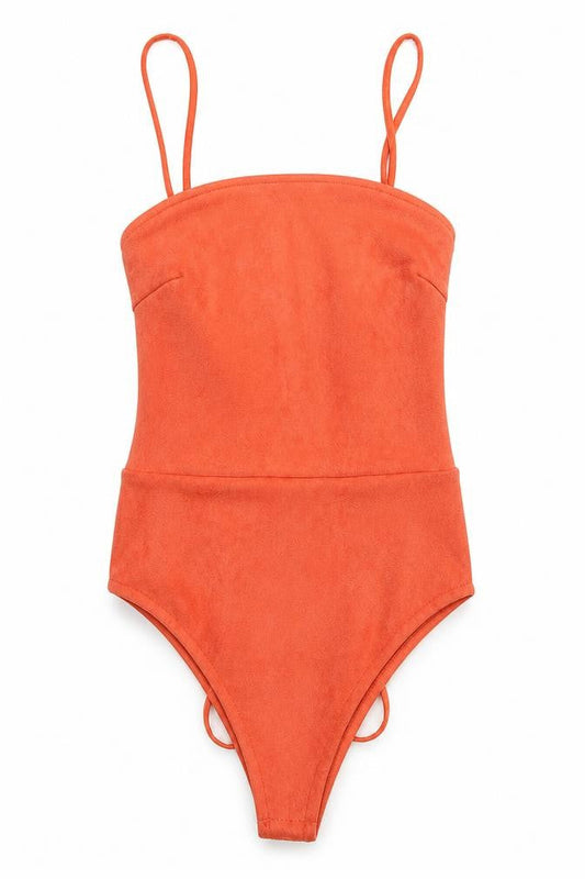 Womens UK Size 10 In the Style One-Piece Orange Bodysuit