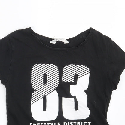H&M Girls Black   Basic T-Shirt Size 10-11 Years
