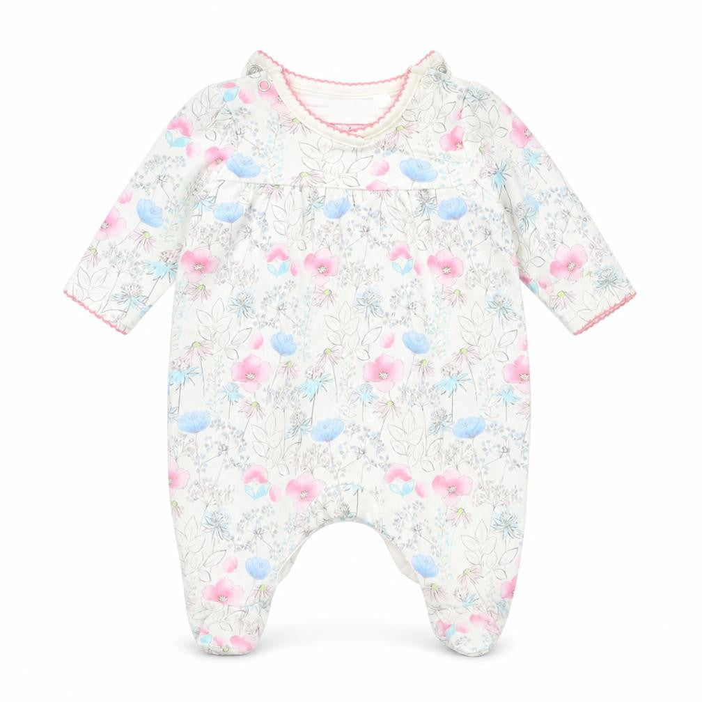 Mini B Baby White Floral  Babygrow One-Piece Size Newborn