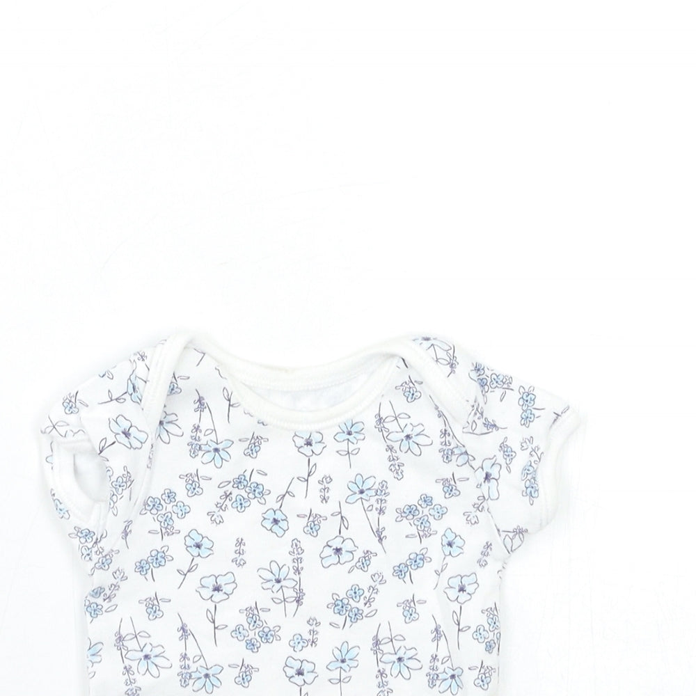 George Baby Blue Floral  Babygrow One-Piece Size 0-3 Months