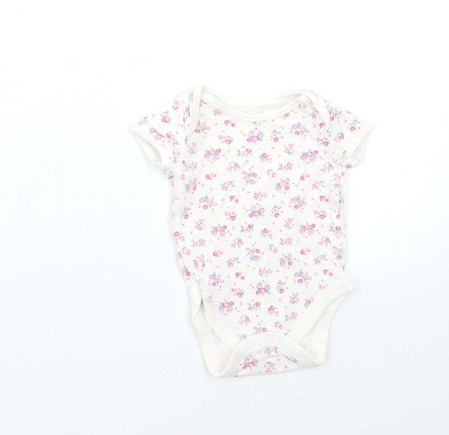 George Baby White Floral  Babygrow One-Piece Size 0-3 Months