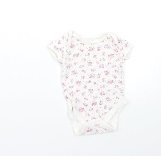 George Baby White Floral  Babygrow One-Piece Size 0-3 Months