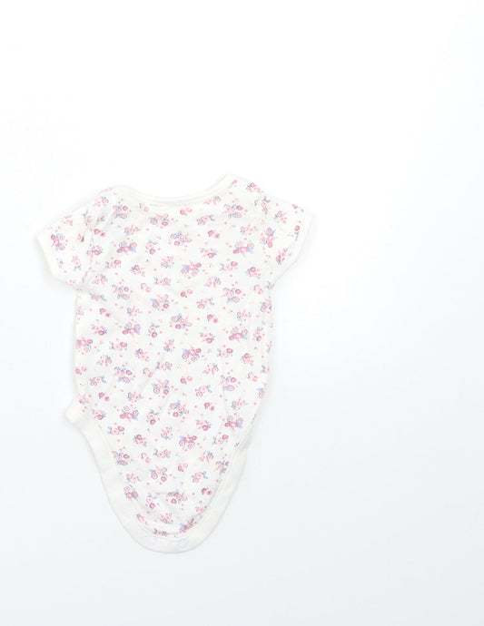 George Baby White Floral  Babygrow One-Piece Size 0-3 Months