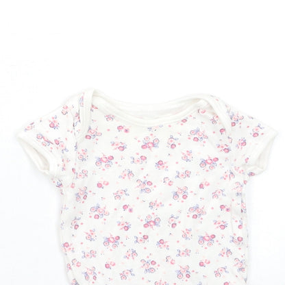 George Baby White Floral  Babygrow One-Piece Size 0-3 Months