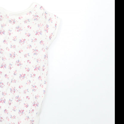 George Baby White Floral  Babygrow One-Piece Size 0-3 Months