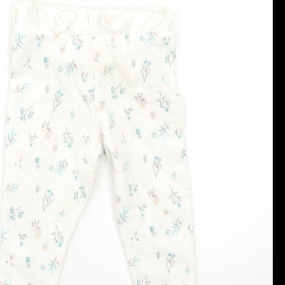 Primark Baby White Floral  Jogger Trousers Size 9-12 Months