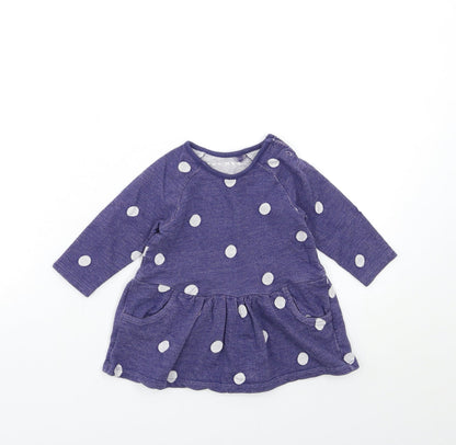 Nutmeg Baby Blue Polka Dot  A-Line  Size 3-6 Months