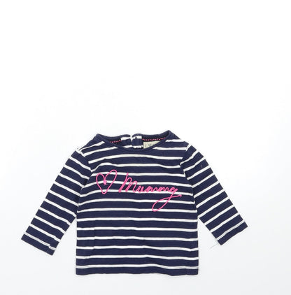 Next Baby Black Striped  Basic T-Shirt Size 3-6 Months